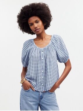 Madewell Puff-Sleeve A-Line Top
